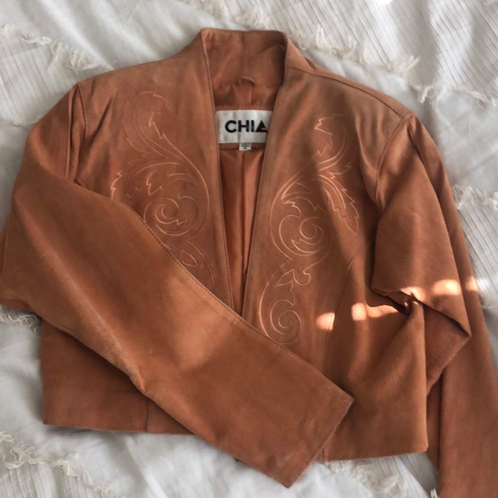 Vintage CHIA pink suede jacket.